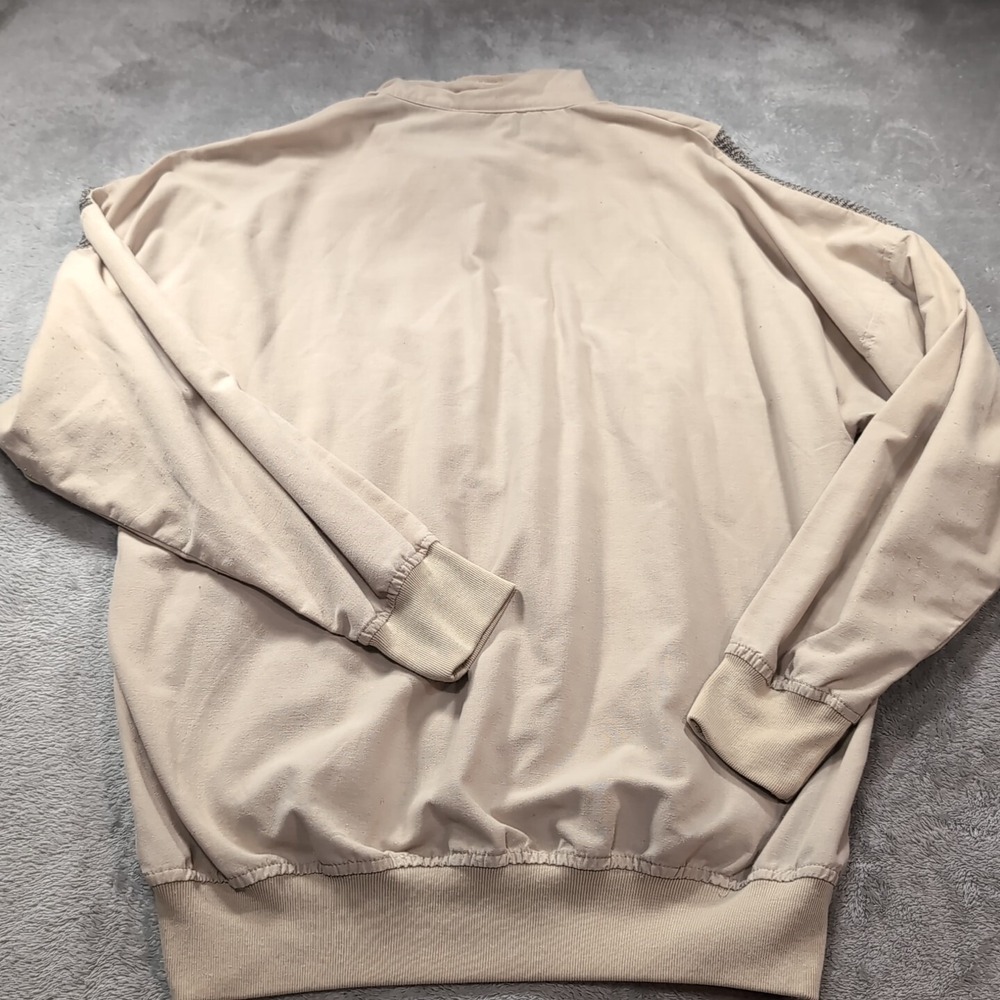 Vintage 80s Adult Medium M Playboy Jacket Retro 1/4 Zip Pullover Beige - Picture 8 of 8